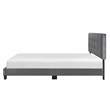 Lexicon Newberry Velvet Queen Platform Bed in Dark gray