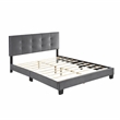 Lexicon Newberry Velvet Queen Platform Bed in Dark gray