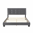 Lexicon Newberry Velvet Queen Platform Bed in Dark gray