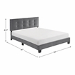 Lexicon Newberry Velvet Queen Platform Bed in Dark gray