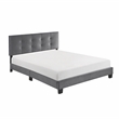 Lexicon Newberry Velvet Queen Platform Bed in Dark gray