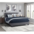 Lexicon Newberry Velvet Full Platform Bed in Dark gray