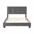 Lexicon Newberry Velvet Full Platform Bed in Dark gray