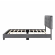 Lexicon Newberry Velvet Full Platform Bed in Dark gray