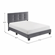 Lexicon Newberry Velvet Full Platform Bed in Dark gray