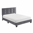 Lexicon Newberry Velvet Full Platform Bed in Dark gray