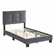 Lexicon Newberry Velvet Twin Platform Bed in Dark gray