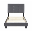 Lexicon Newberry Velvet Twin Platform Bed in Dark gray