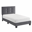 Lexicon Newberry Velvet Twin Platform Bed in Dark gray