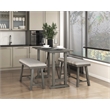 Lexicon Trudy Wood Counter Height Dining Room Table with 4 drawers in Gray