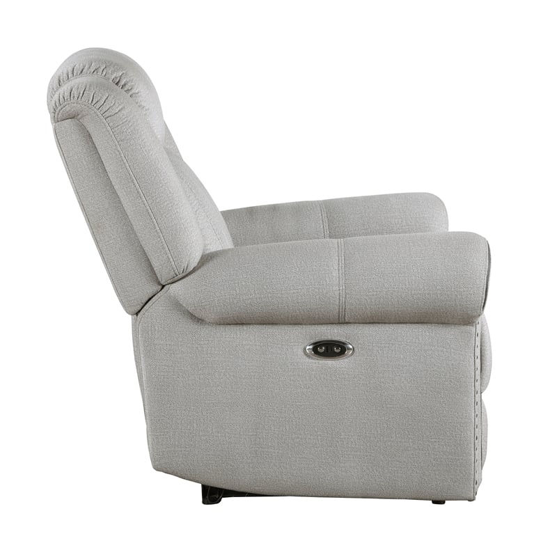 Lexicon Brennen Microfiber Upholstery Power Reclining Chair in Mist Color