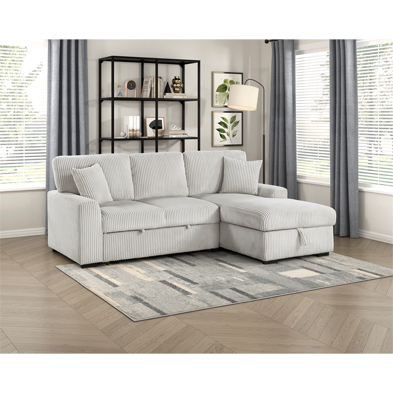 Lexicon Marsh Corduroy 2-Piece Sectional with Right Chaise in Gray