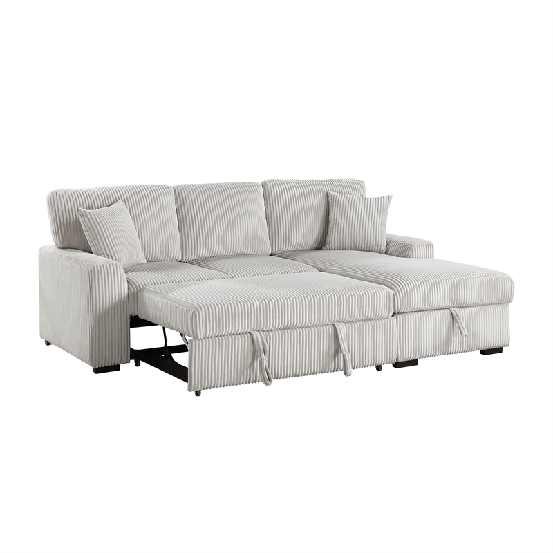 Lexicon Marsh Corduroy 2-Piece Sectional with Right Chaise in Gray