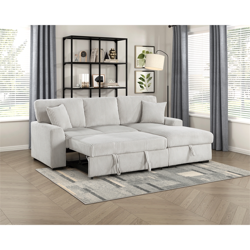 Lexicon Marsh Corduroy 2-Piece Sectional with Right Chaise in Gray