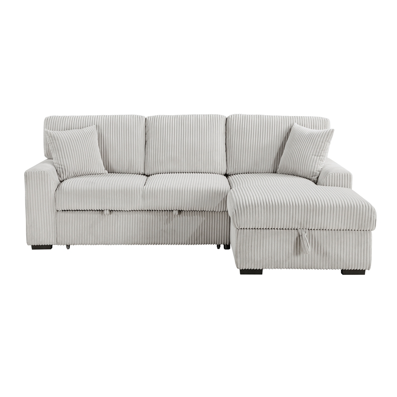 Lexicon Marsh Corduroy 2-Piece Sectional with Right Chaise in Gray
