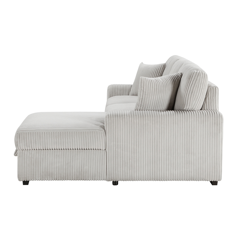 Lexicon Marsh Corduroy 2-Piece Sectional with Right Chaise in Gray