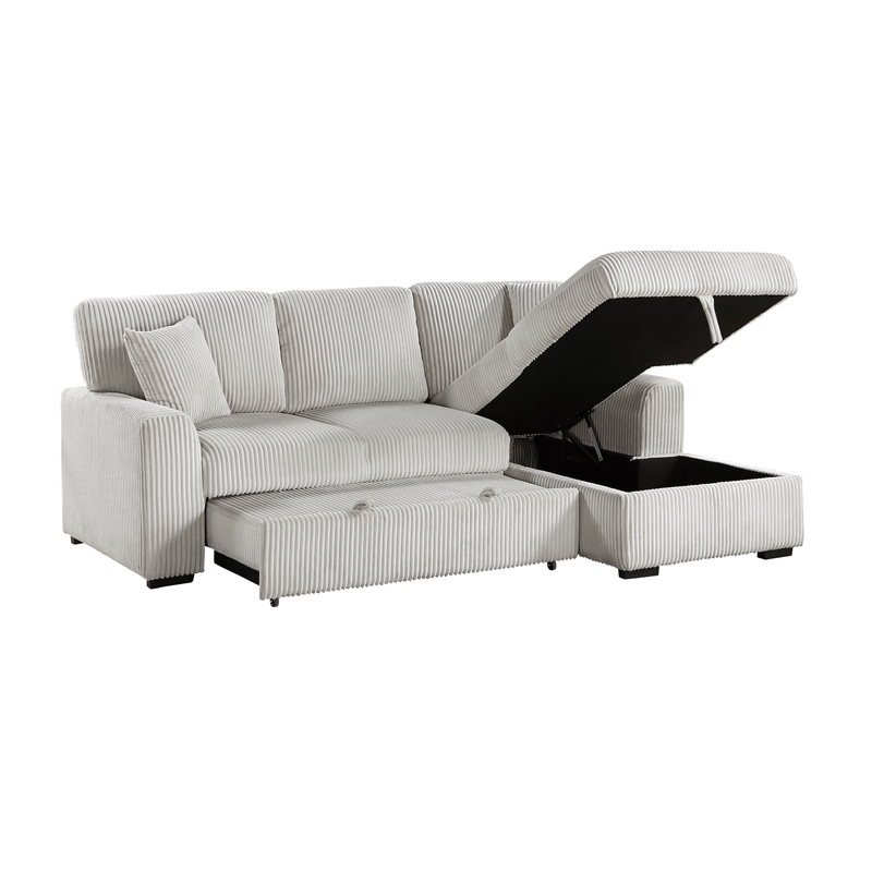 Lexicon Marsh Corduroy 2-Piece Sectional with Right Chaise in Gray