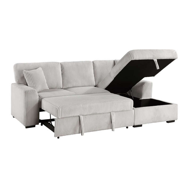 Lexicon Marsh Corduroy 2-Piece Sectional with Right Chaise in Gray