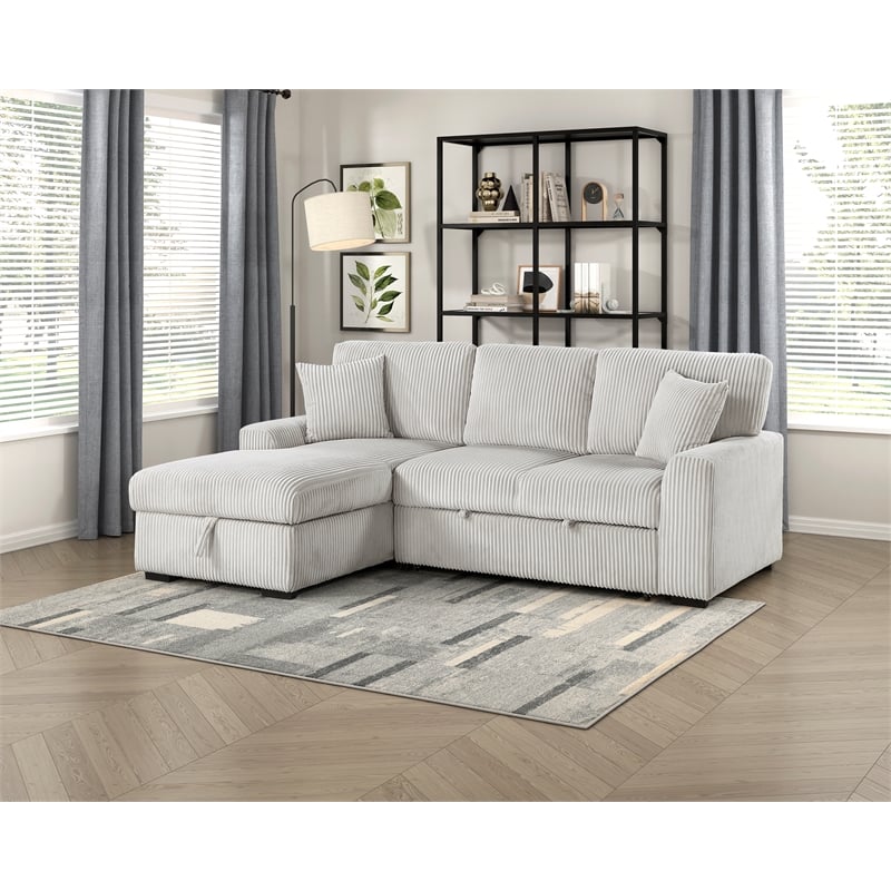 Lexicon Marsh Corduroy 2-Piece Sectional with Left Chaise in Gray