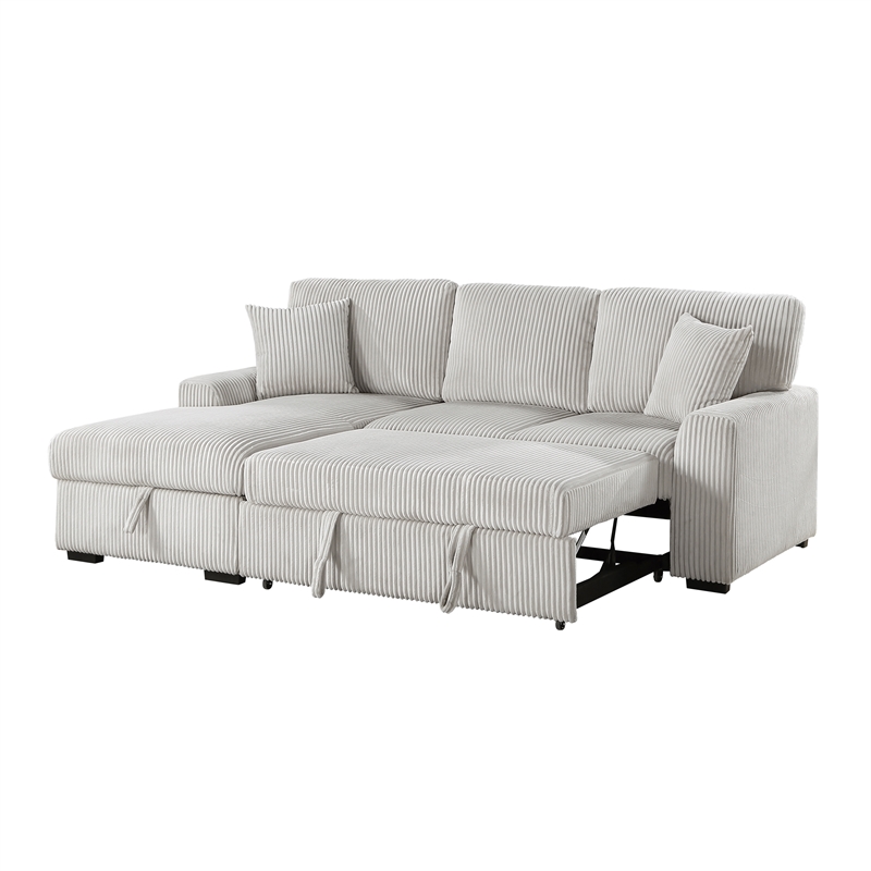Lexicon Marsh Corduroy 2-Piece Sectional with Left Chaise in Gray