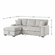 Lexicon Marsh Corduroy 2-Piece Sectional with Left Chaise in Gray