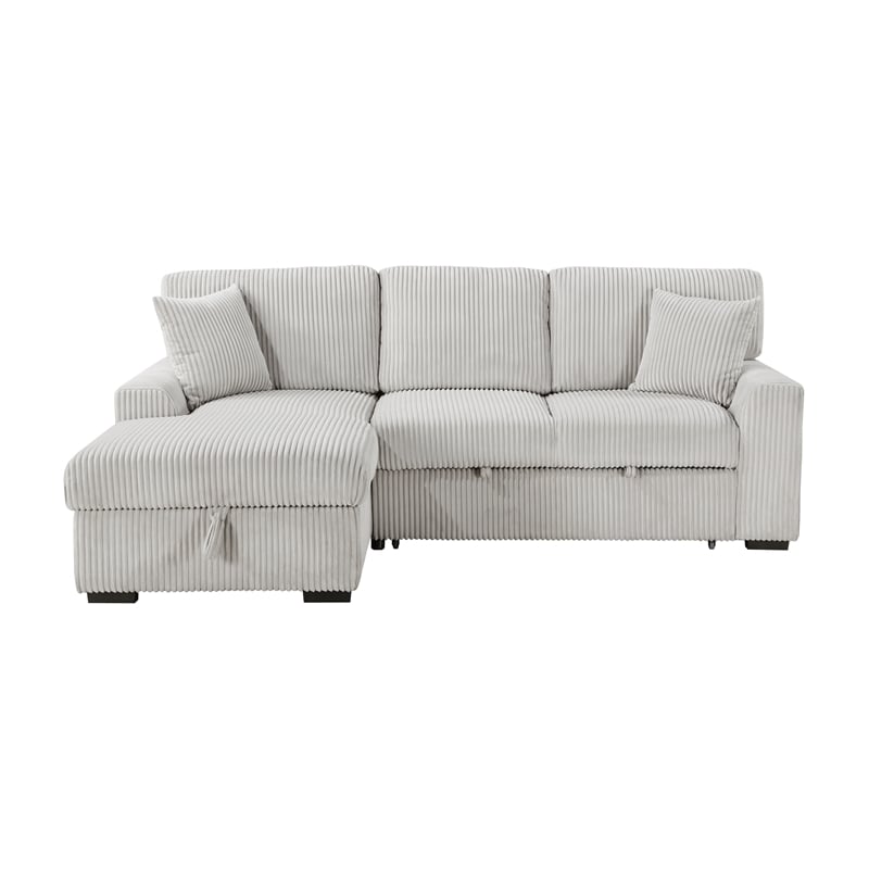 Lexicon Marsh Corduroy 2-Piece Sectional with Left Chaise in Gray