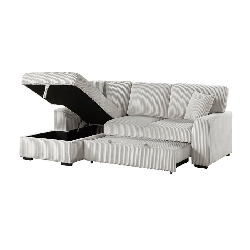 Lexicon Marsh Corduroy 2-Piece Sectional with Left Chaise in Gray