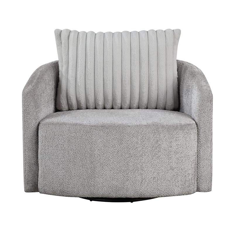 Lexicon Francine Chenille Swivel Chair in Gray