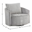 Lexicon Francine Chenille Swivel Chair in Gray