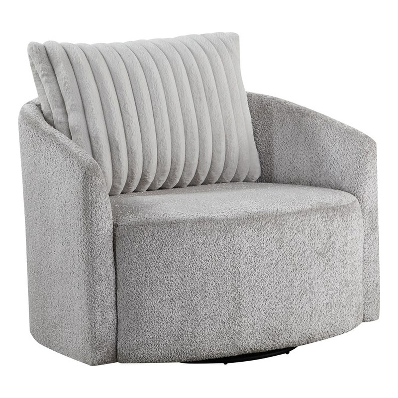 Lexicon Francine Chenille Swivel Chair in Gray