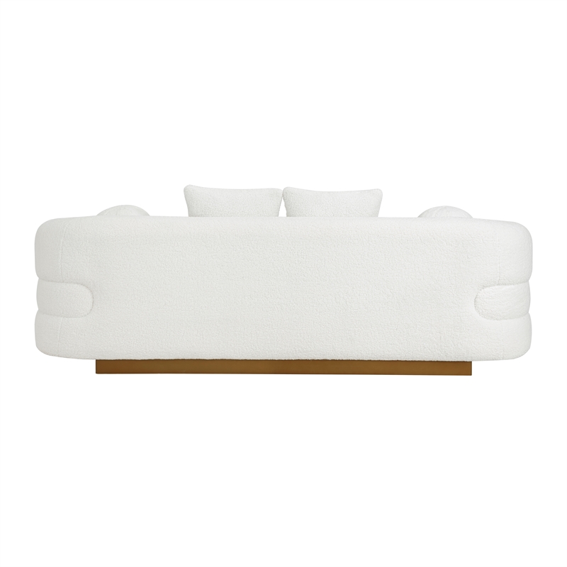 Lexicon Novella Sherpa Fabric Sofa in White