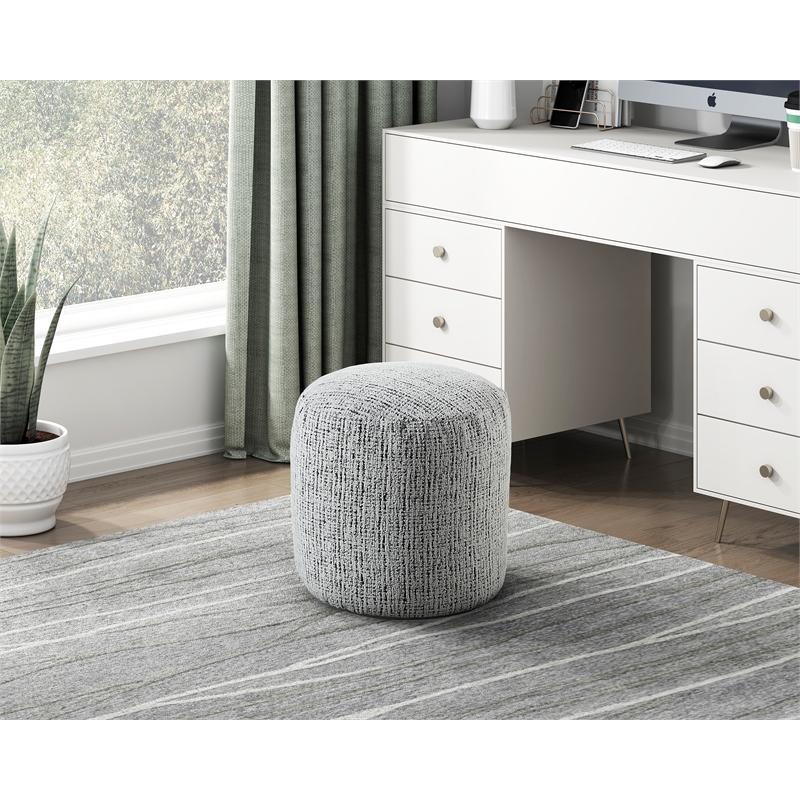 Lexicon Aiken Chenille Fabric Upholstery Pouf in Multi-color