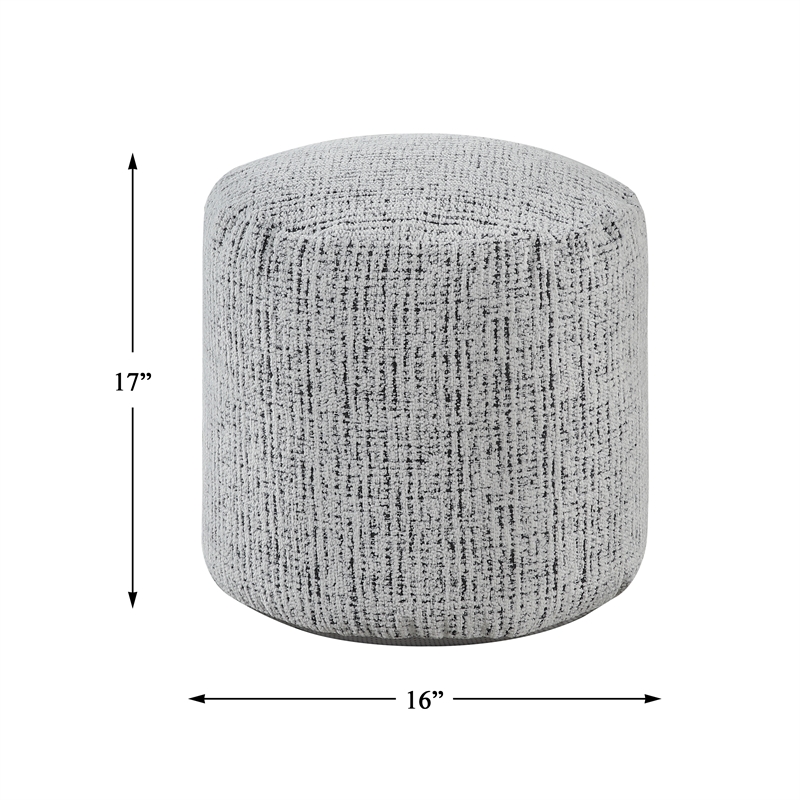 Lexicon Aiken Chenille Fabric Upholstery Pouf in Multi-color