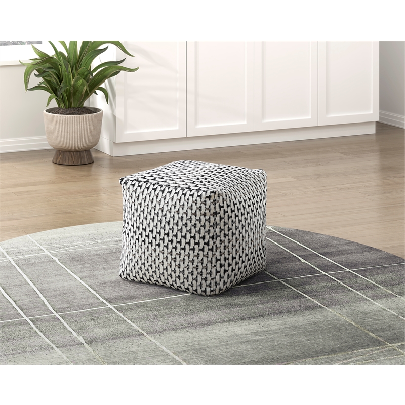 Lexicon Trent Jacquard Pouf in Multi-color