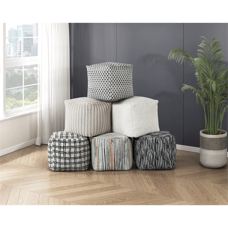 Lexicon Trent Jacquard Pouf in Multi-color