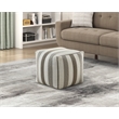 Lexicon Cravat Jacquard Fabric Upholstery Pouf in Multi-color