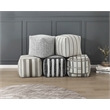 Lexicon Cravat Jacquard Fabric Upholstery Pouf in Multi-color
