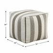 Lexicon Cravat Jacquard Fabric Upholstery Pouf in Multi-color