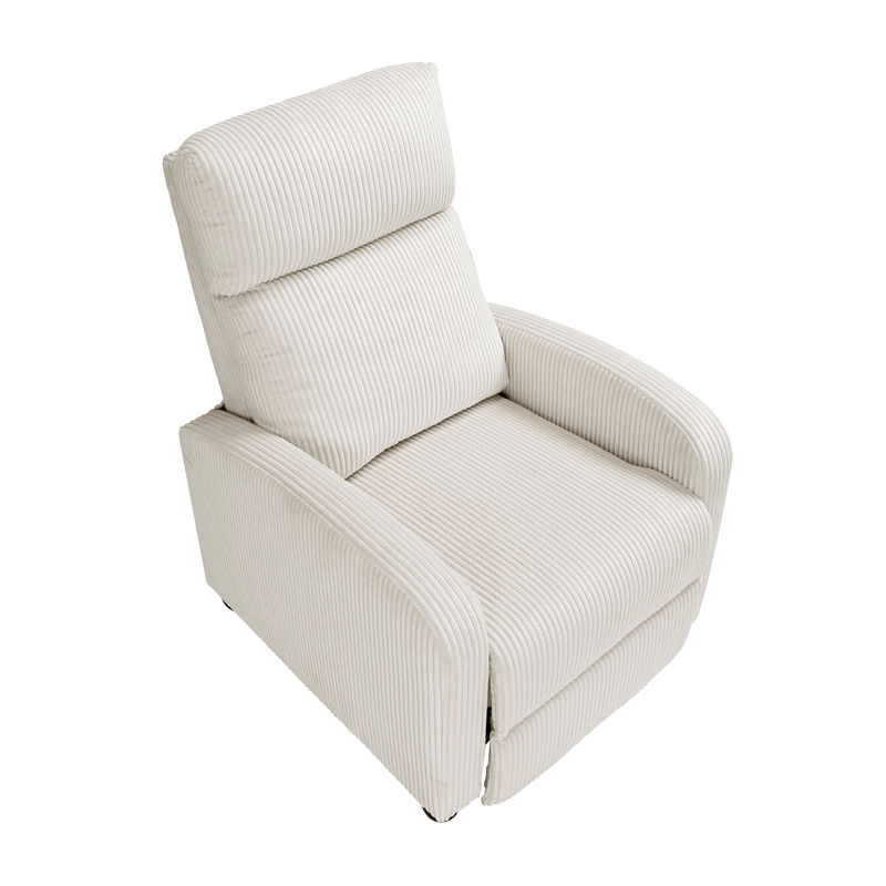 Lexicon Maye Corduroy Push Back Reclining Chair in Beige