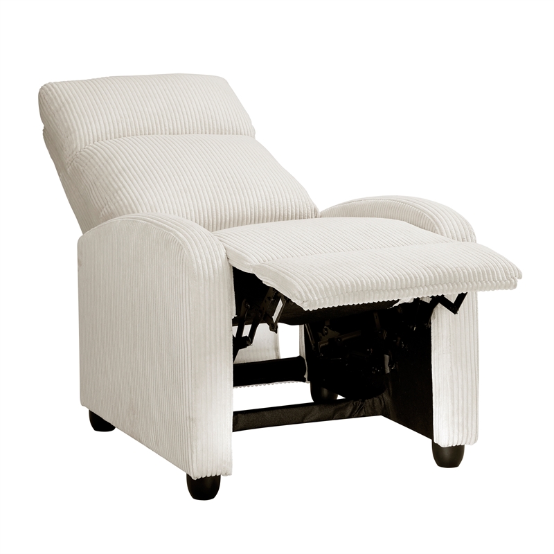 Lexicon Maye Corduroy Push Back Reclining Chair in Beige