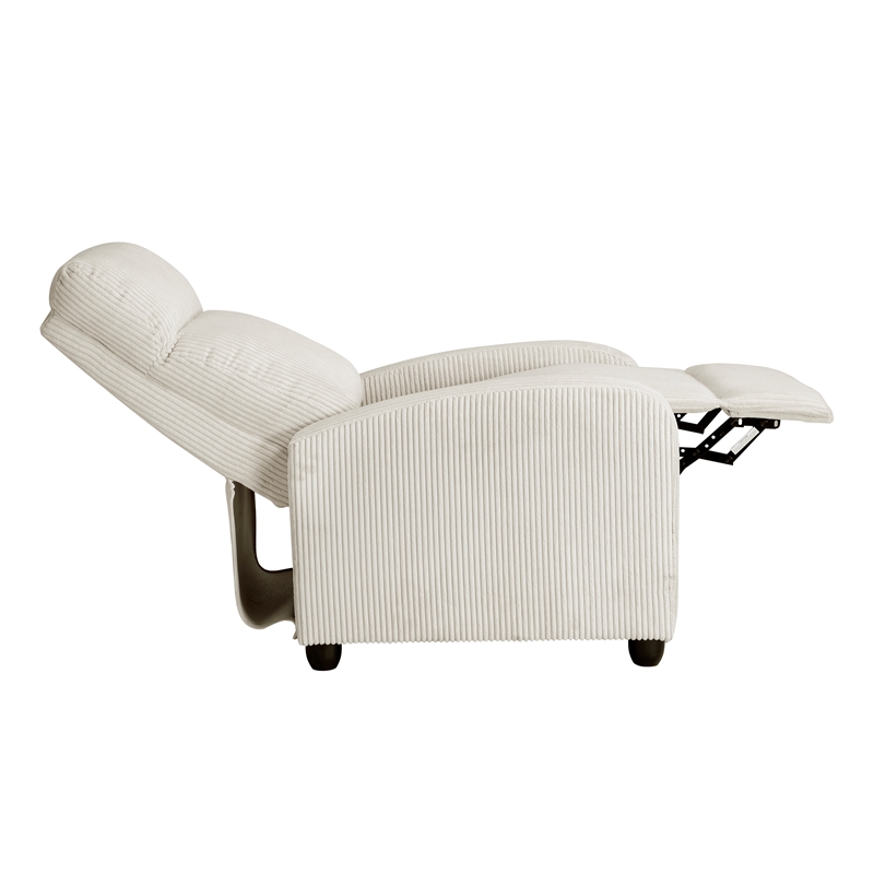 Lexicon Maye Corduroy Push Back Reclining Chair in Beige