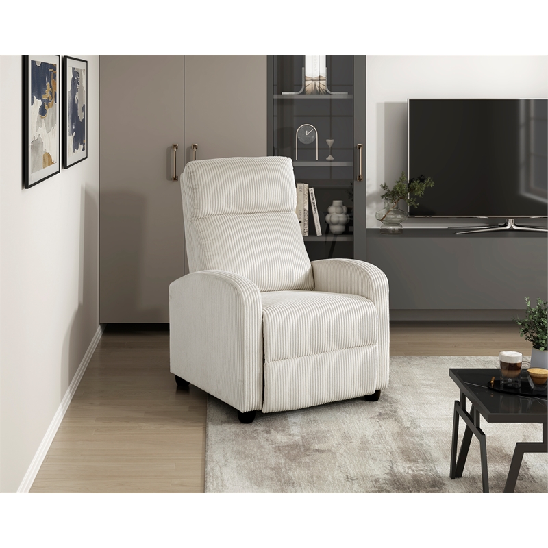 Lexicon Maye Corduroy Push Back Reclining Chair in Beige