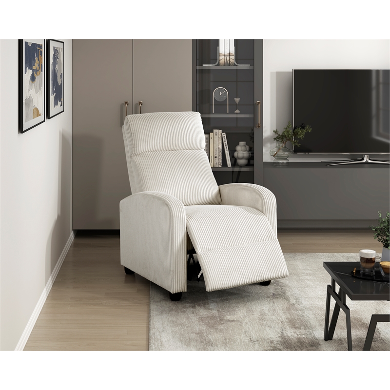 Lexicon Maye Corduroy Push Back Reclining Chair in Beige