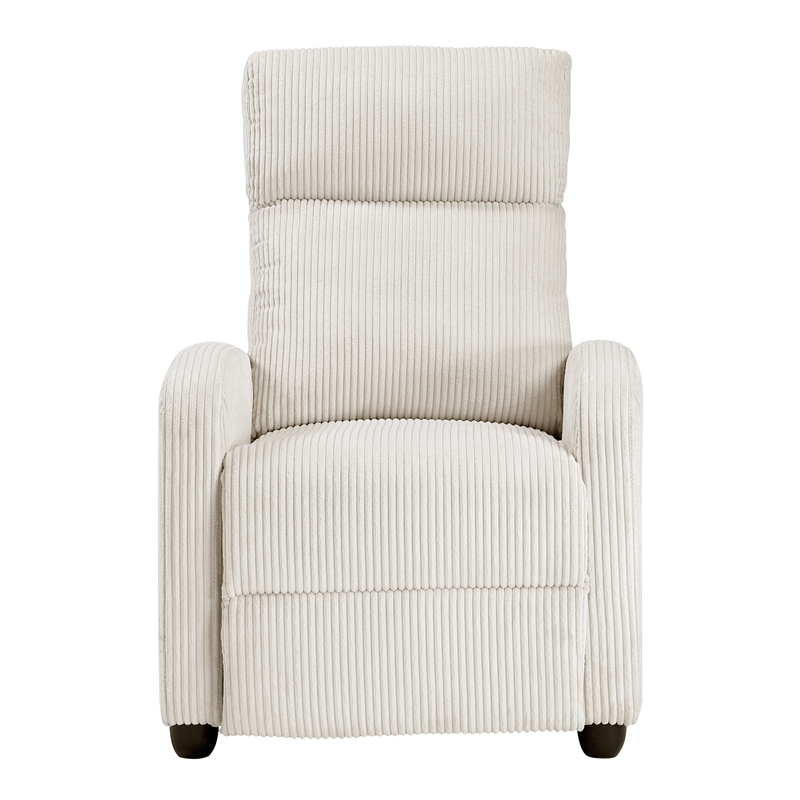 Lexicon Maye Corduroy Push Back Reclining Chair in Beige