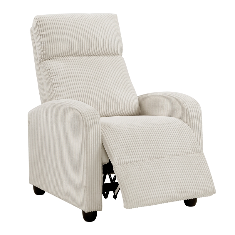 Lexicon Maye Corduroy Push Back Reclining Chair in Beige