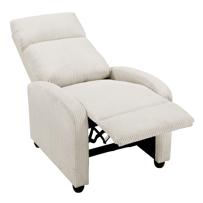 Lexicon Maye Corduroy Push Back Reclining Chair in Beige