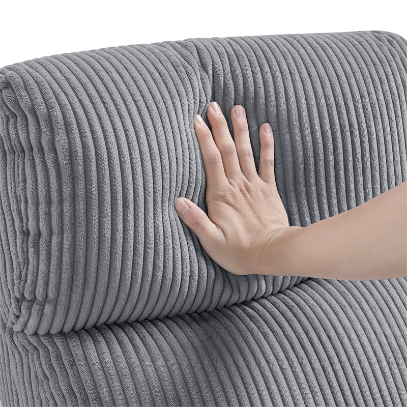 Lexicon Maye Corduroy Push Back Reclining Chair in Dark Gray