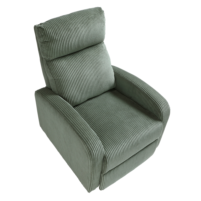 Lexicon Maye Corduroy Push Back Reclining Chair in Green