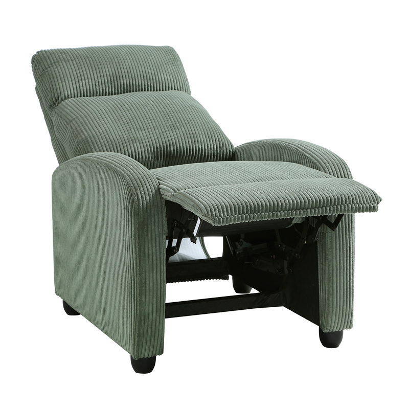 Lexicon Maye Corduroy Push Back Reclining Chair in Green