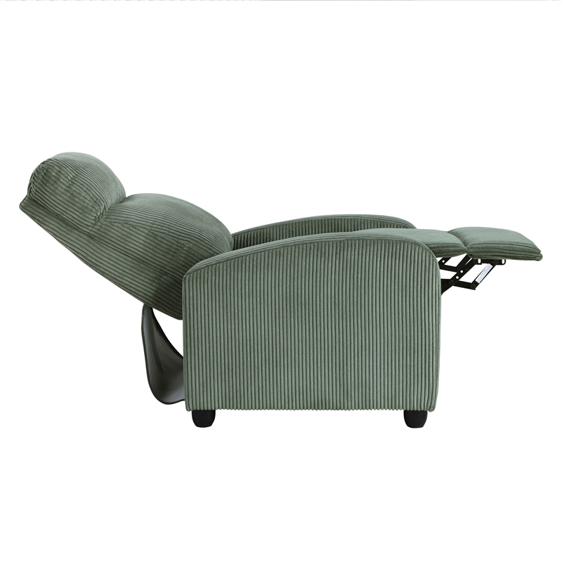 Lexicon Maye Corduroy Push Back Reclining Chair in Green